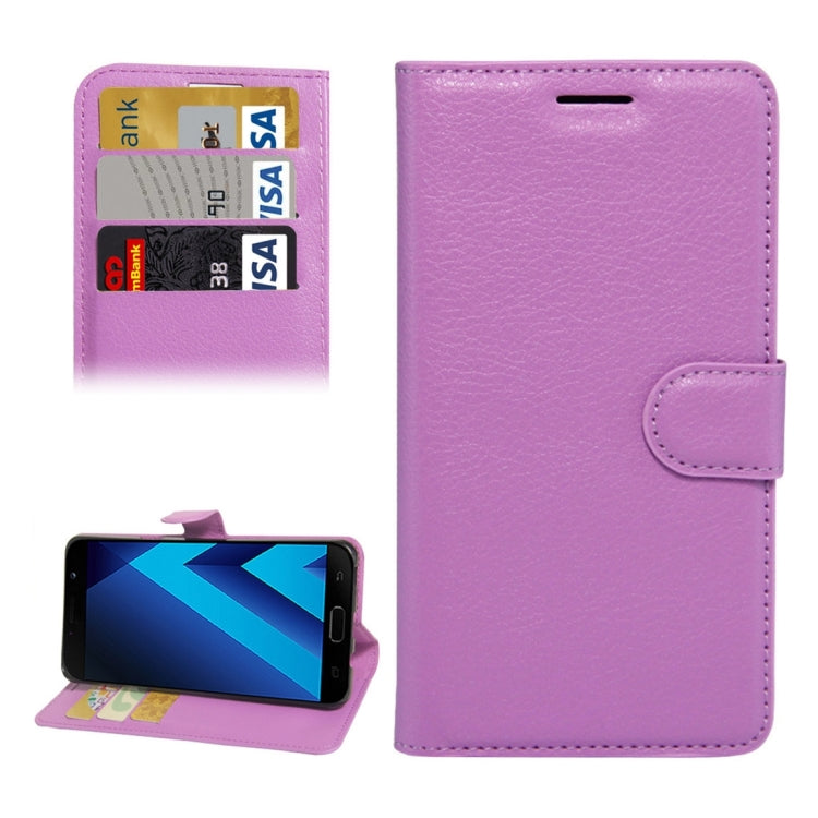 For Galaxy A7 (2017) Litchi Texture Horizontal Flip Leather Case with Holder & Card Slots & Wallet
