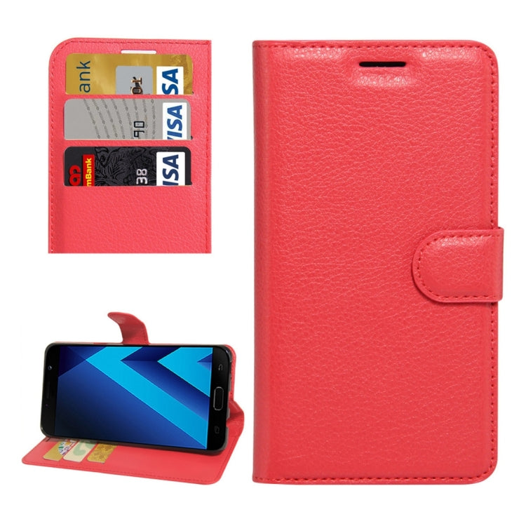 For Galaxy A7 (2017) Litchi Texture Horizontal Flip Leather Case with Holder & Card Slots & Wallet