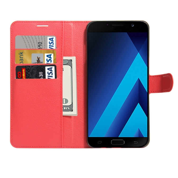 For Galaxy A7 (2017) Litchi Texture Horizontal Flip Leather Case with Holder & Card Slots & Wallet
