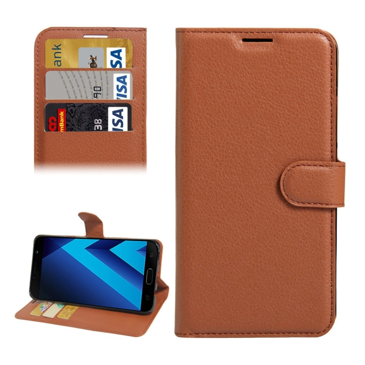 For Galaxy A7 (2017) Litchi Texture Horizontal Flip Leather Case with Holder & Card Slots & Wallet