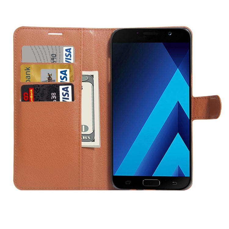 For Galaxy A7 (2017) Litchi Texture Horizontal Flip Leather Case with Holder & Card Slots & Wallet