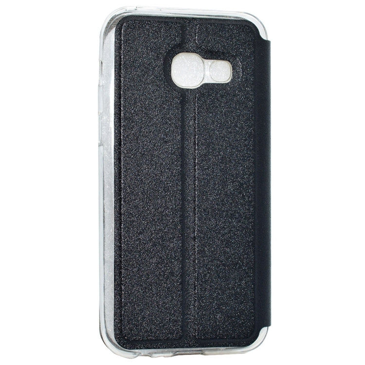 For Galaxy A5 (2017) / A520 Frosted Texture Horizontal Flip Leather Case with Call Display ID & Call Answer Window & Holder