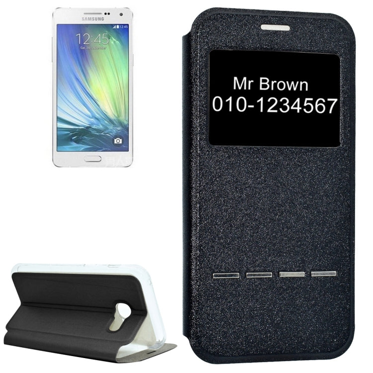 For Galaxy A5 (2017) / A520 Frosted Texture Horizontal Flip Leather Case with Call Display ID & Call Answer Window & Holder