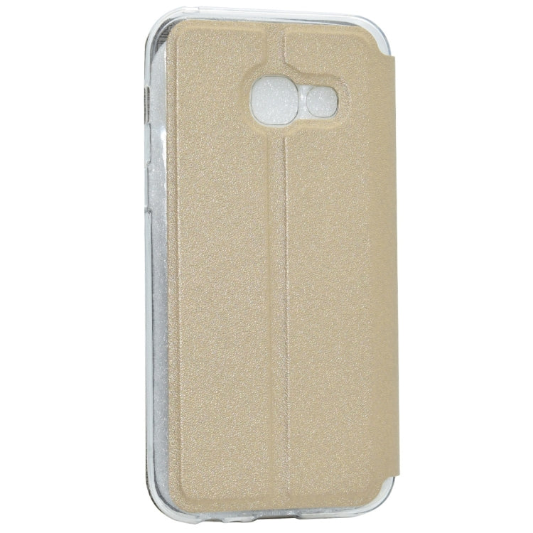 For Galaxy A5 (2017) / A520 Frosted Texture Horizontal Flip Leather Case with Call Display ID & Call Answer Window & Holder