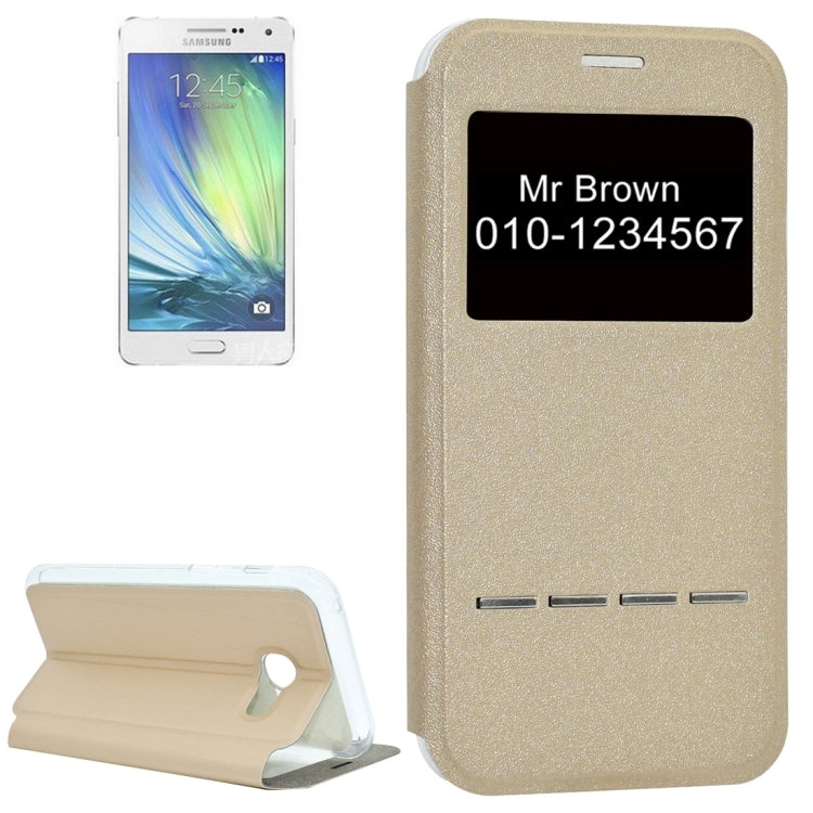 For Galaxy A5 (2017) / A520 Frosted Texture Horizontal Flip Leather Case with Call Display ID & Call Answer Window & Holder