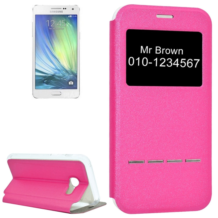 For Galaxy A5 (2017) / A520 Frosted Texture Horizontal Flip Leather Case with Call Display ID & Call Answer Window & Holder