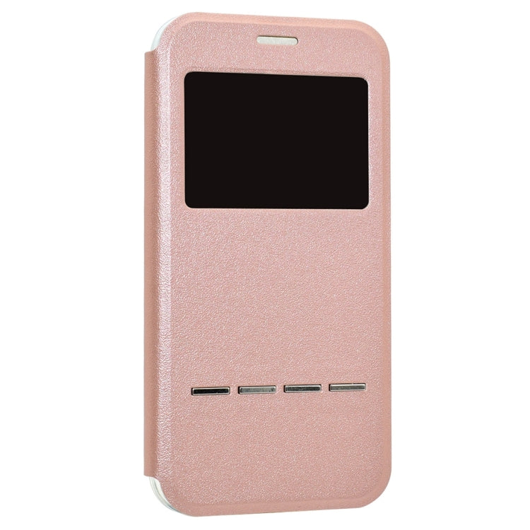 For Galaxy A5 (2017) / A520 Frosted Texture Horizontal Flip Leather Case with Call Display ID & Call Answer Window & Holder