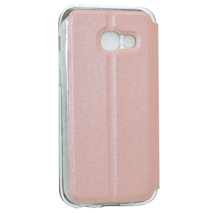 For Galaxy A5 (2017) / A520 Frosted Texture Horizontal Flip Leather Case with Call Display ID & Call Answer Window & Holder