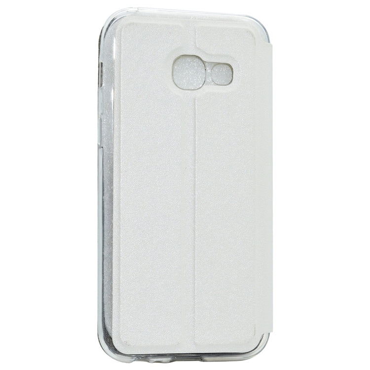 For Galaxy A5 (2017) / A520 Frosted Texture Horizontal Flip Leather Case with Call Display ID & Call Answer Window & Holder