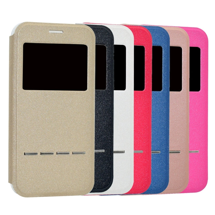 For Galaxy A5 (2017) / A520 Frosted Texture Horizontal Flip Leather Case with Call Display ID & Call Answer Window & Holder