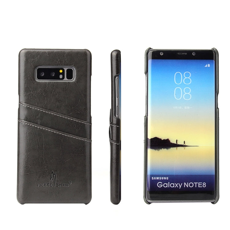 Fierre Shann Retro Oil Wax Texture PU Leather Case for Galaxy Note 8, with Card Slots