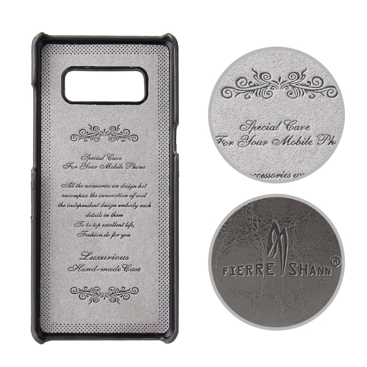 Fierre Shann Retro Oil Wax Texture PU Leather Case for Galaxy Note 8, with Card Slots