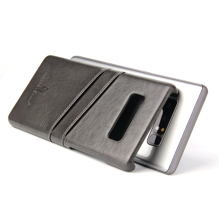 Fierre Shann Retro Oil Wax Texture PU Leather Case for Galaxy Note 8, with Card Slots