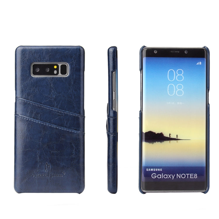 Fierre Shann Retro Oil Wax Texture PU Leather Case for Galaxy Note 8, with Card Slots