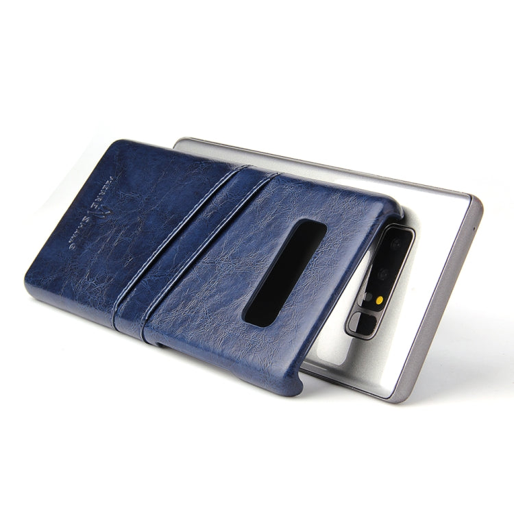 Fierre Shann Retro Oil Wax Texture PU Leather Case for Galaxy Note 8, with Card Slots