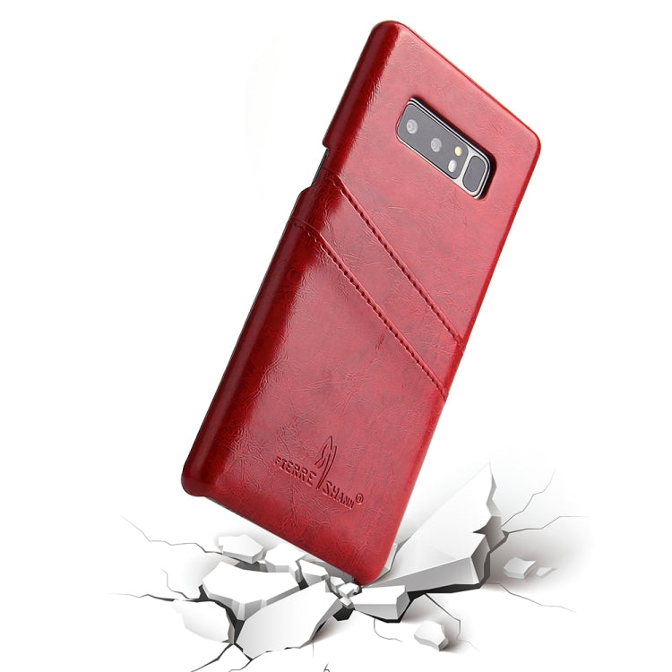 Fierre Shann Retro Oil Wax Texture PU Leather Case for Galaxy Note 8, with Card Slots