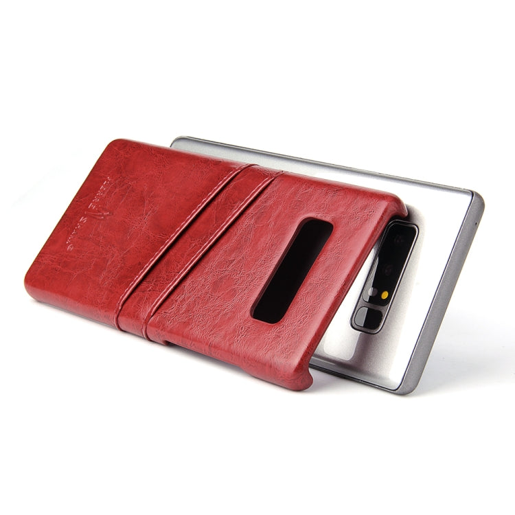 Fierre Shann Retro Oil Wax Texture PU Leather Case for Galaxy Note 8, with Card Slots