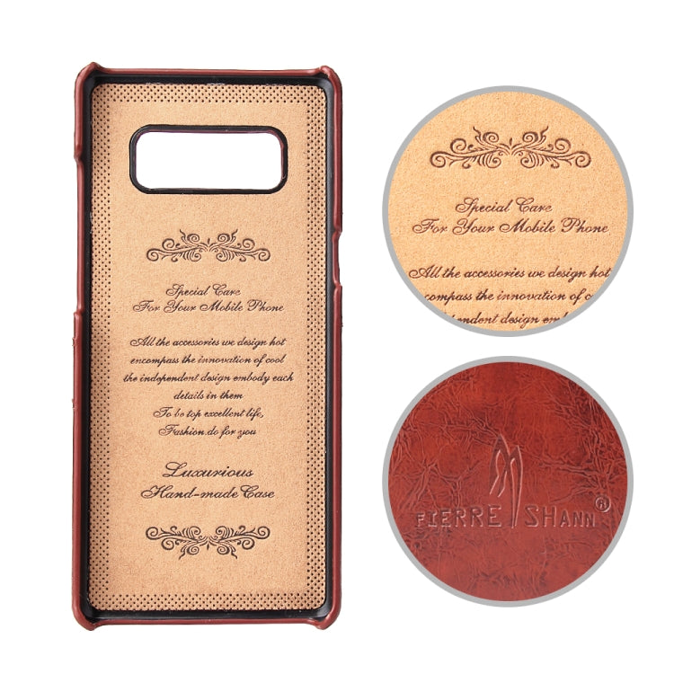 Fierre Shann Retro Oil Wax Texture PU Leather Case for Galaxy Note 8, with Card Slots