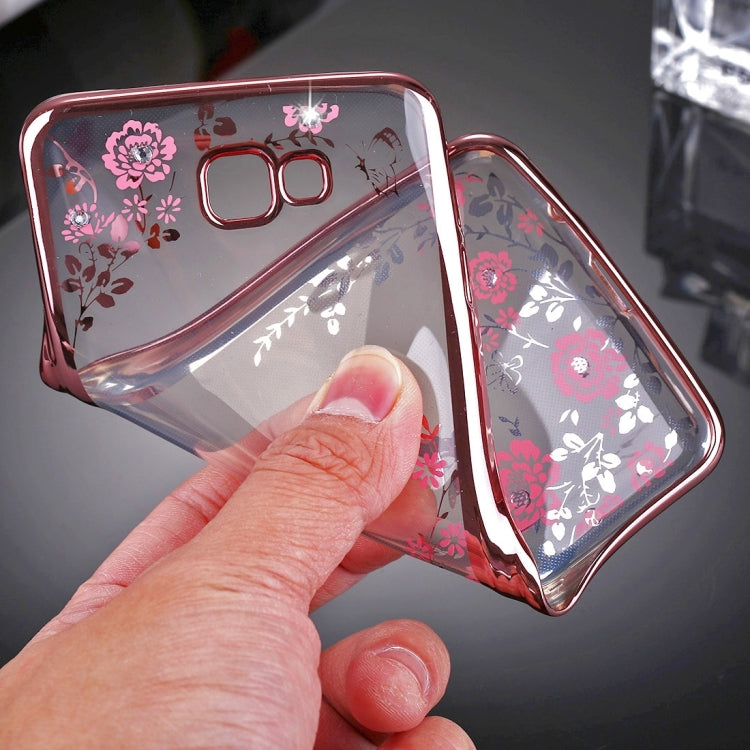 For Galaxy A5 (2017) / A520 Flowers Pattern Electroplating Soft TPU Protective Cover Case
