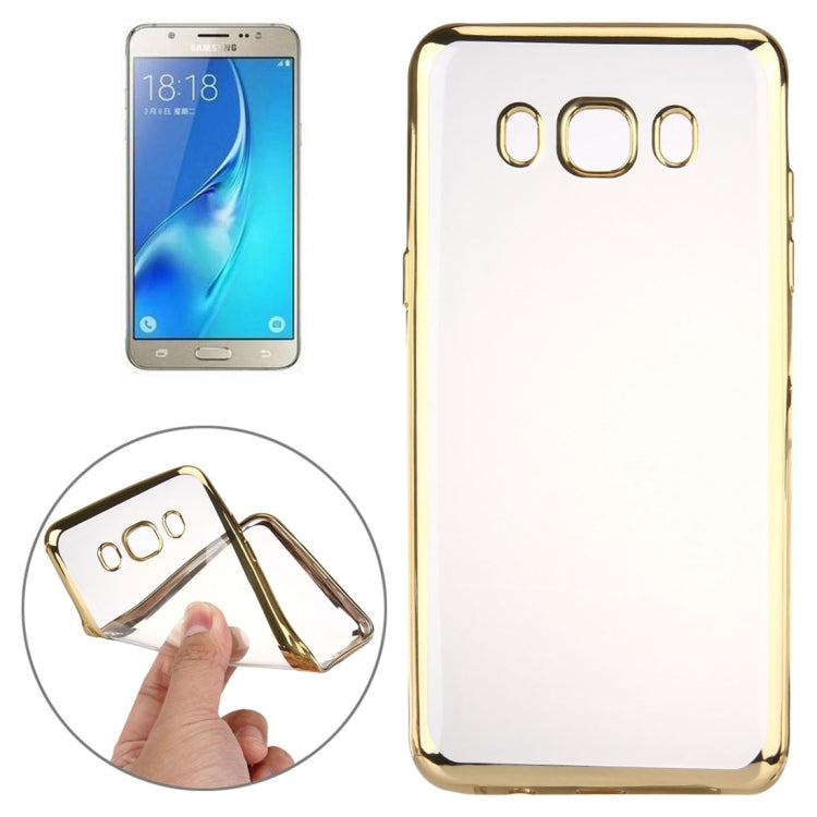 For Galaxy J7 (2016) / J710 Electroplating Transparent Soft TPU Protective Cover Case
