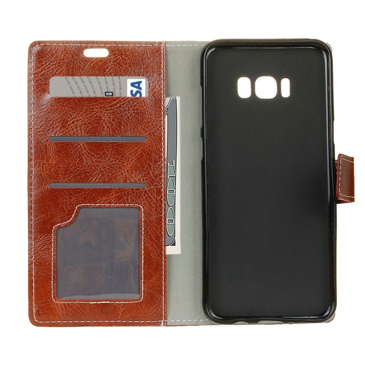 For Galaxy S8 + / G9550 Retro Crazy Horse Texture Horizontal Flip Leather Case with Holder & Card Slots & Wallet & Photo Frame