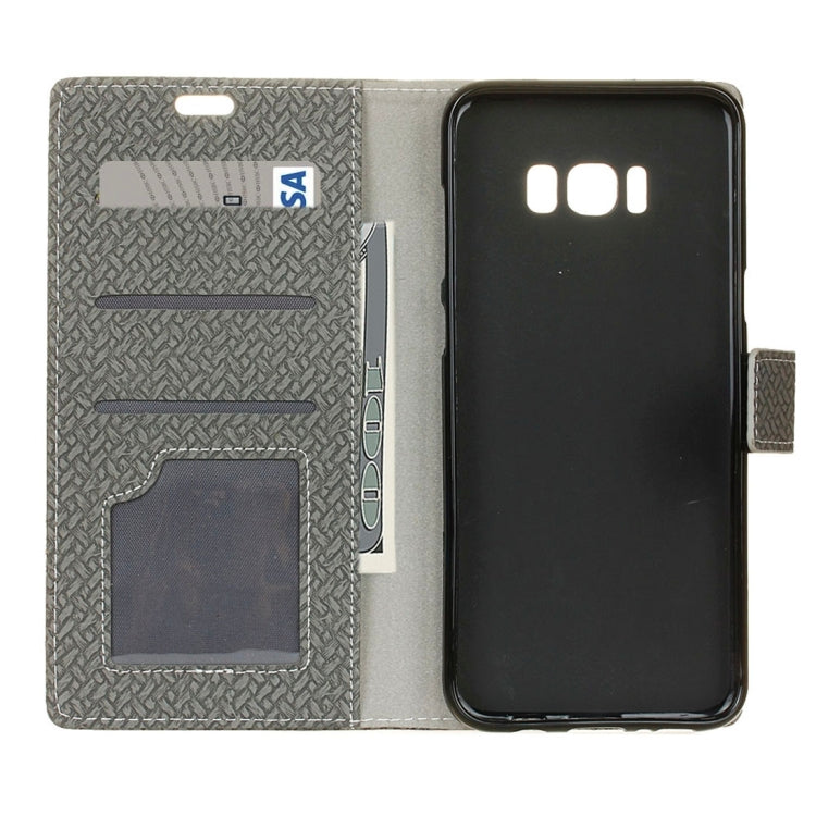For Galaxy S8 + / G9550 Knit Texture Horizontal Flip Leather Case with Holder & Card Slots & Wallet & Photo Frame