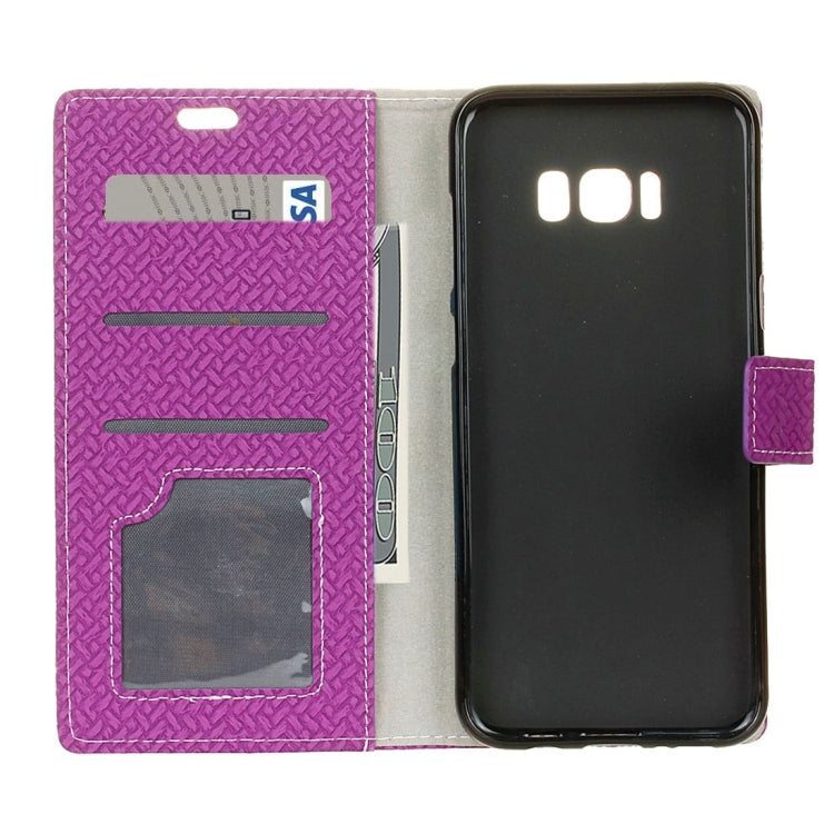 For Galaxy S8 + / G9550 Knit Texture Horizontal Flip Leather Case with Holder & Card Slots & Wallet & Photo Frame