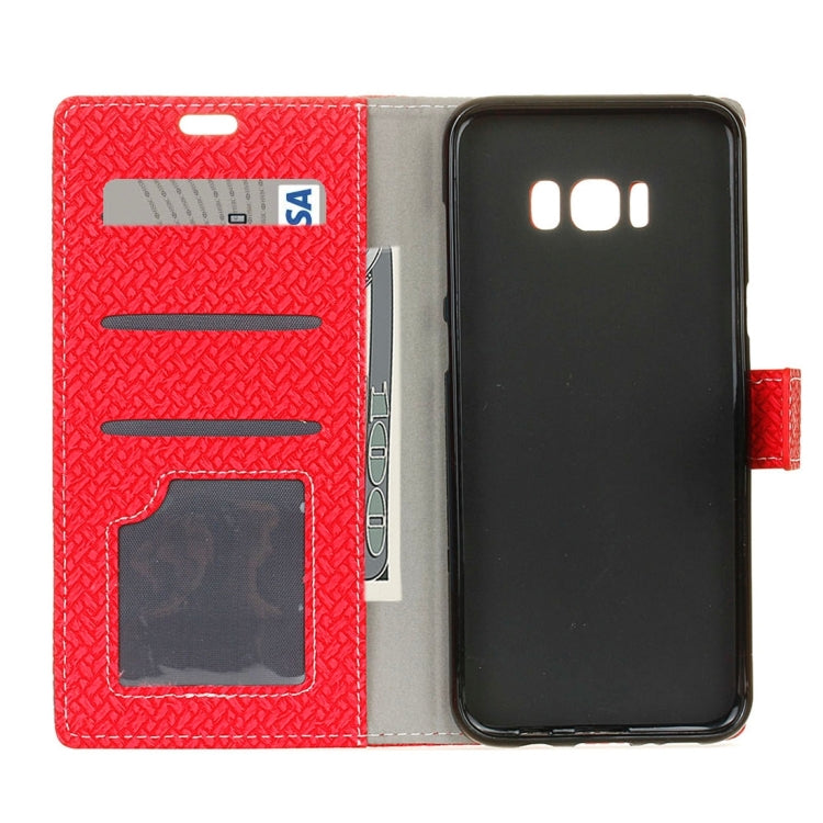 For Galaxy S8 + / G9550 Knit Texture Horizontal Flip Leather Case with Holder & Card Slots & Wallet & Photo Frame