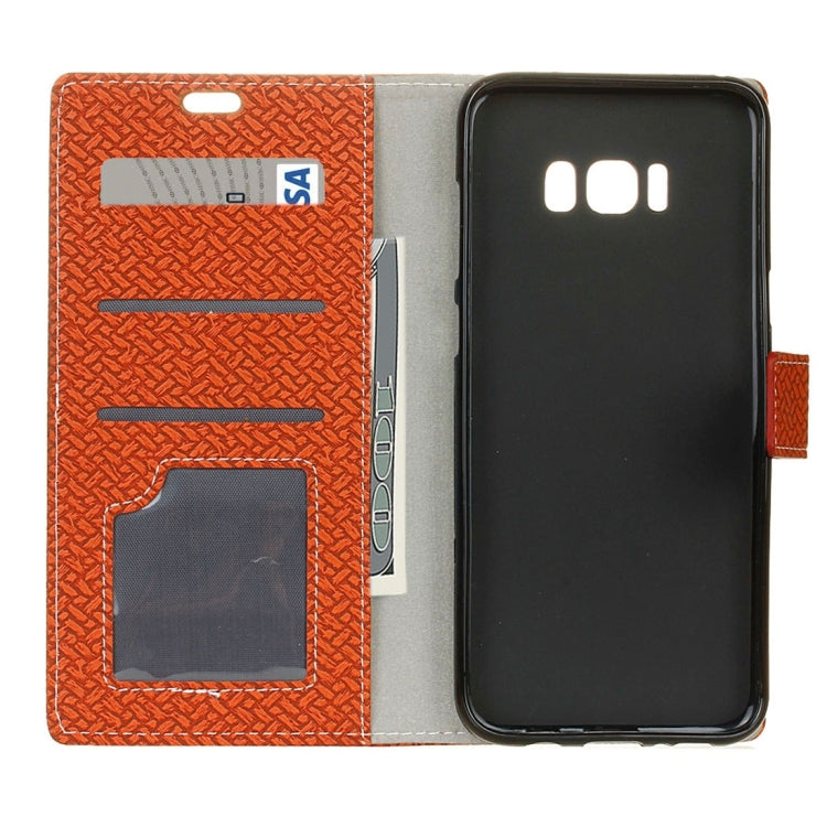 For Galaxy S8 + / G9550 Knit Texture Horizontal Flip Leather Case with Holder & Card Slots & Wallet & Photo Frame