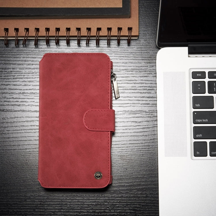 007 For Galaxy S8 + / G955 Crazy Horse Texture Flip Detachable Back Cover Leather Case with Card Slots & Wallet & Photo Frame(Red)