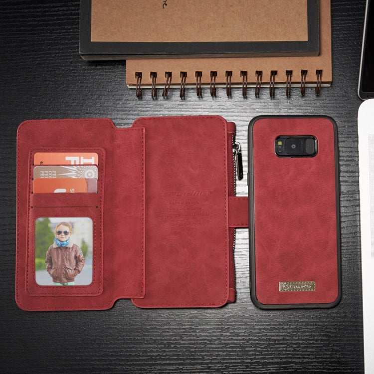 007 For Galaxy S8 + / G955 Crazy Horse Texture Flip Detachable Back Cover Leather Case with Card Slots & Wallet & Photo Frame(Red)