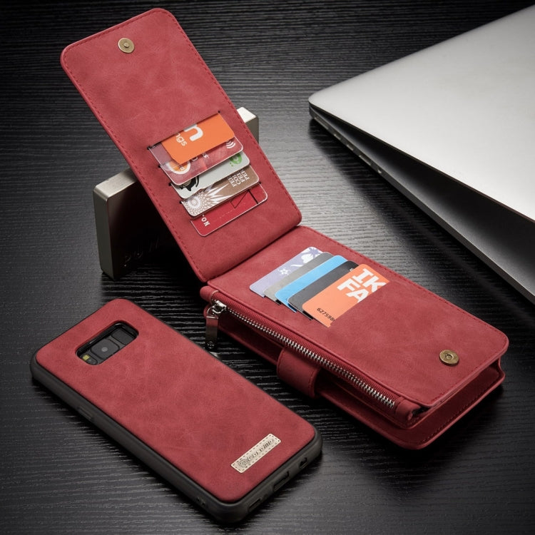 007 For Galaxy S8 + / G955 Crazy Horse Texture Flip Detachable Back Cover Leather Case with Card Slots & Wallet & Photo Frame(Red)