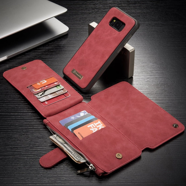 007 For Galaxy S8 + / G955 Crazy Horse Texture Flip Detachable Back Cover Leather Case with Card Slots & Wallet & Photo Frame(Red)