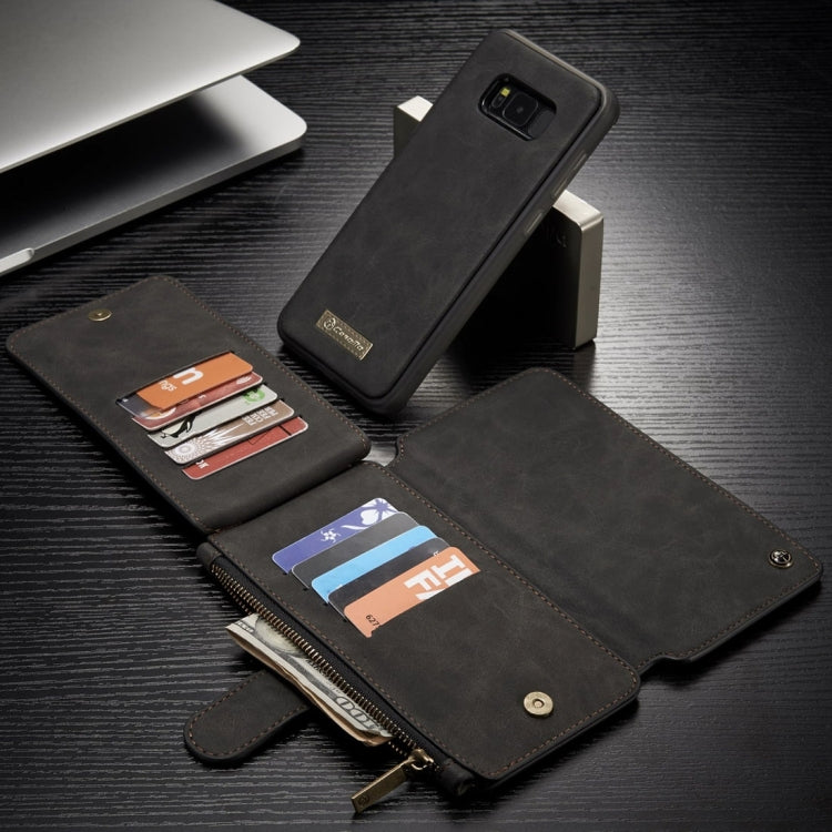 For Galaxy S8 Crazy Horse Texture Dual Flip Detachable Back Cover Leather Case with Card Slots & Wallet & Photo Frame