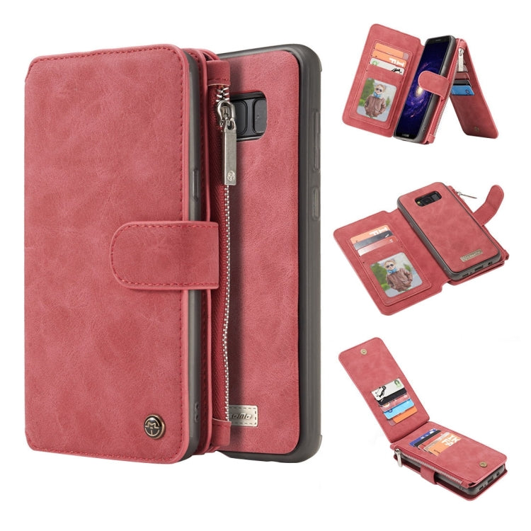 For Galaxy S8 Crazy Horse Texture Dual Flip Detachable Back Cover Leather Case with Card Slots & Wallet & Photo Frame