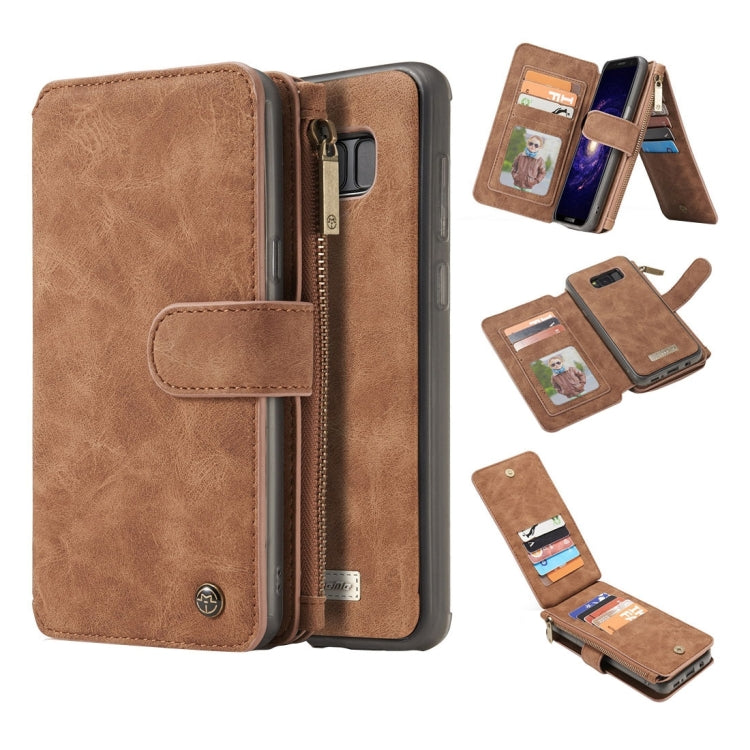 For Galaxy S8 Crazy Horse Texture Dual Flip Detachable Back Cover Leather Case with Card Slots & Wallet & Photo Frame