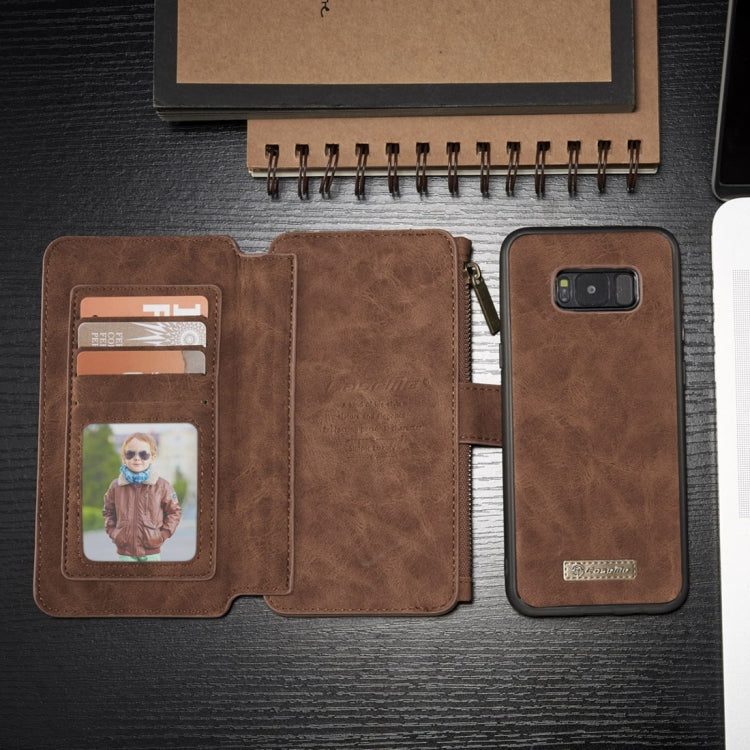 For Galaxy S8 Crazy Horse Texture Dual Flip Detachable Back Cover Leather Case with Card Slots & Wallet & Photo Frame