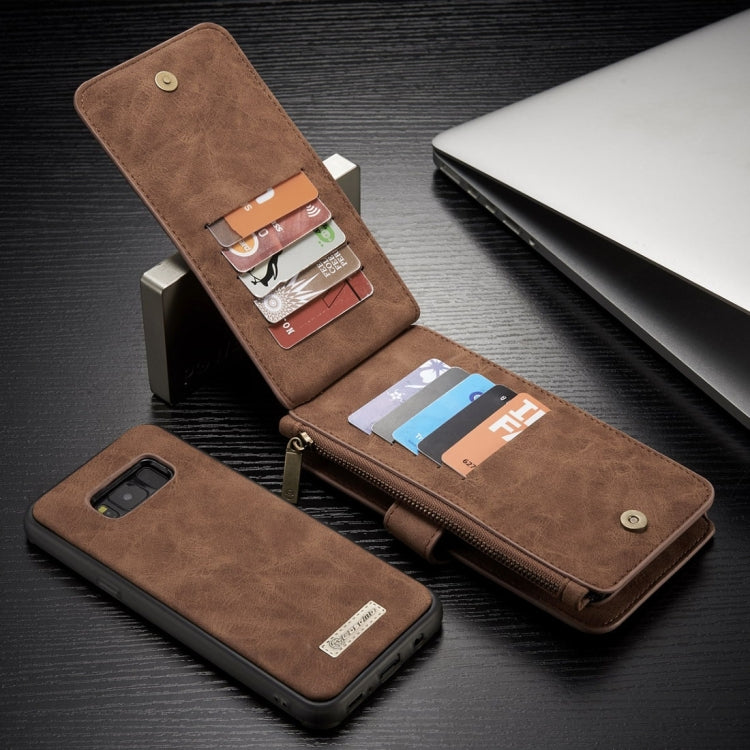 For Galaxy S8 Crazy Horse Texture Dual Flip Detachable Back Cover Leather Case with Card Slots & Wallet & Photo Frame