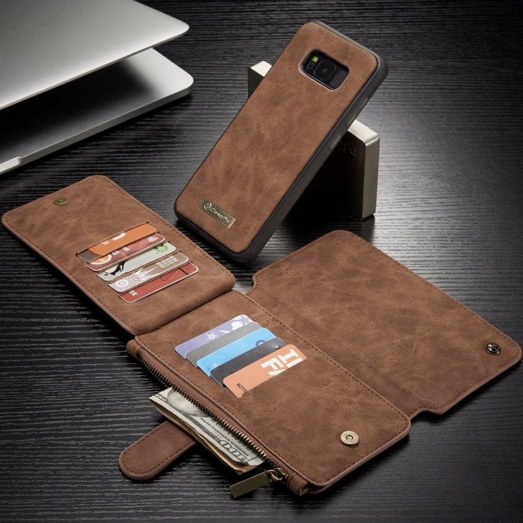 For Galaxy S8 Crazy Horse Texture Dual Flip Detachable Back Cover Leather Case with Card Slots & Wallet & Photo Frame
