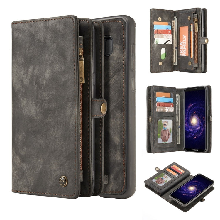 For Galaxy S8 Crazy Horse Texture Horizontal Flip Detachable Back Cover Leather Case with Card Slots & Wallet & Photo Frame