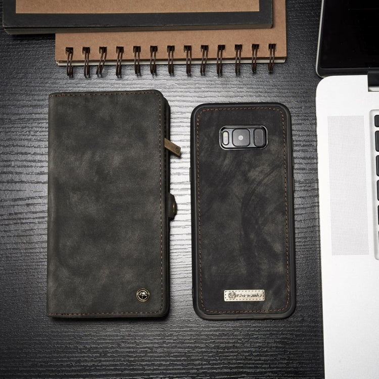 For Galaxy S8 Crazy Horse Texture Horizontal Flip Detachable Back Cover Leather Case with Card Slots & Wallet & Photo Frame