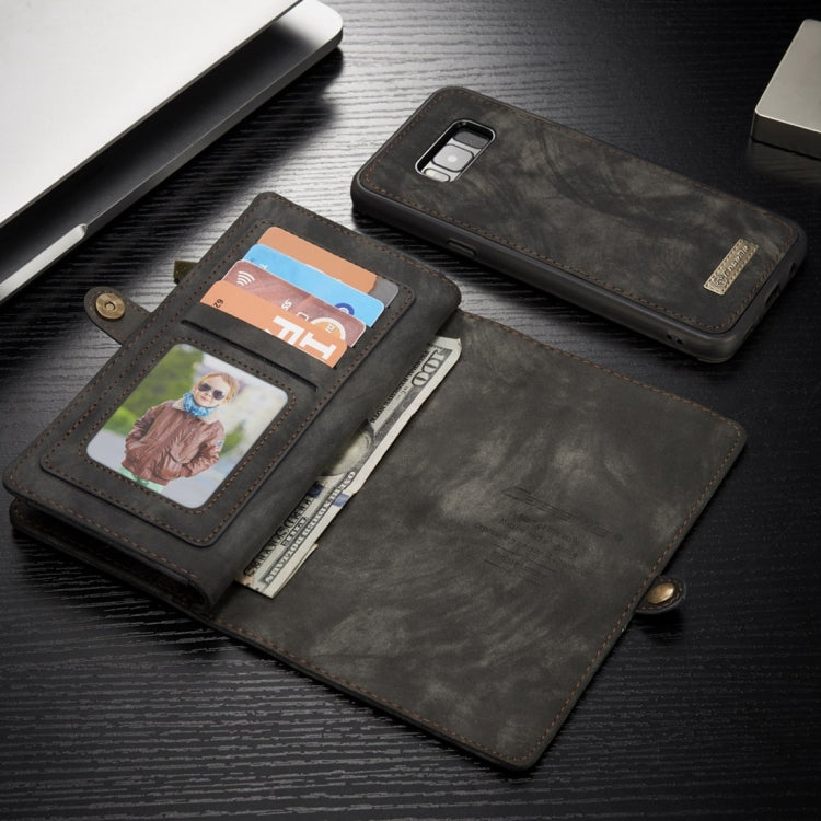 For Galaxy S8 Crazy Horse Texture Horizontal Flip Detachable Back Cover Leather Case with Card Slots & Wallet & Photo Frame