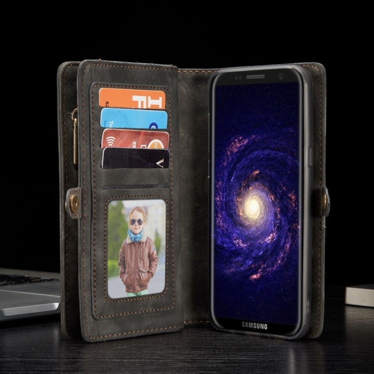 For Galaxy S8 Crazy Horse Texture Horizontal Flip Detachable Back Cover Leather Case with Card Slots & Wallet & Photo Frame