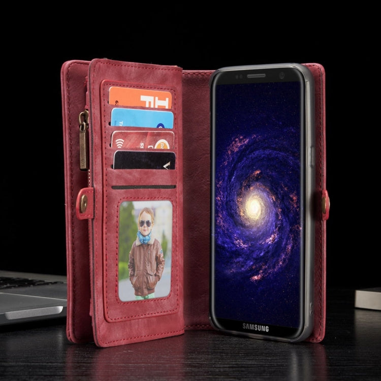 For Galaxy S8 Crazy Horse Texture Horizontal Flip Detachable Back Cover Leather Case with Card Slots & Wallet & Photo Frame