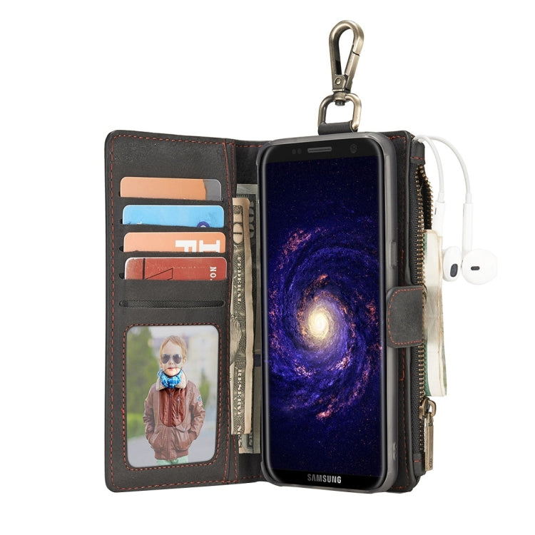 For Galaxy S8 Crazy Horse Texture Flip Detachable Back Cover Leather Case with Hook & Card Slots & Wallet & Photo Frame