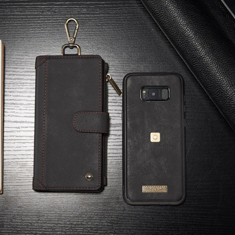 For Galaxy S8 Crazy Horse Texture Flip Detachable Back Cover Leather Case with Hook & Card Slots & Wallet & Photo Frame