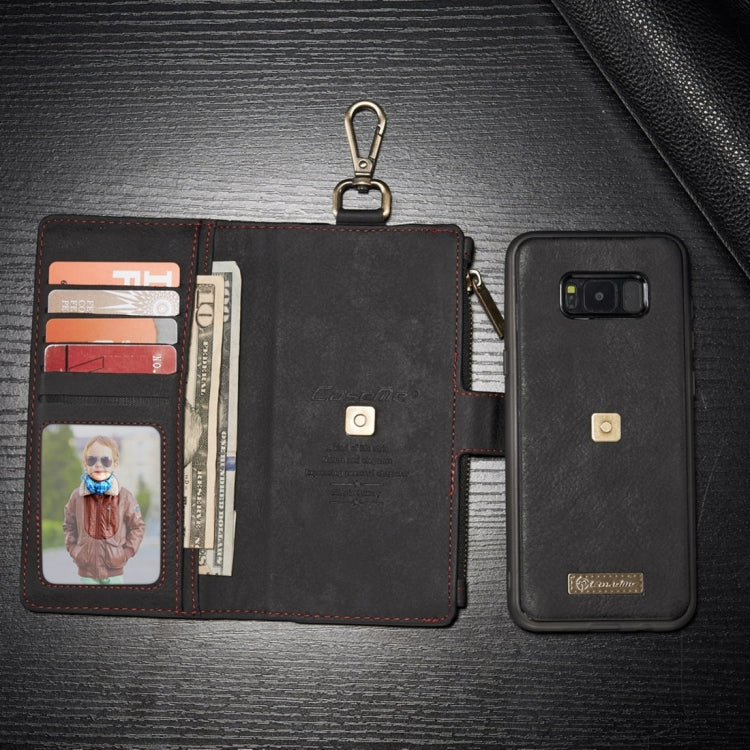 For Galaxy S8 Crazy Horse Texture Flip Detachable Back Cover Leather Case with Hook & Card Slots & Wallet & Photo Frame