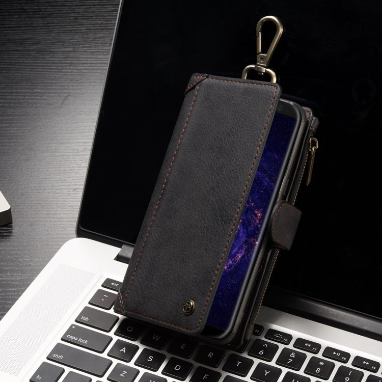 For Galaxy S8 Crazy Horse Texture Flip Detachable Back Cover Leather Case with Hook & Card Slots & Wallet & Photo Frame