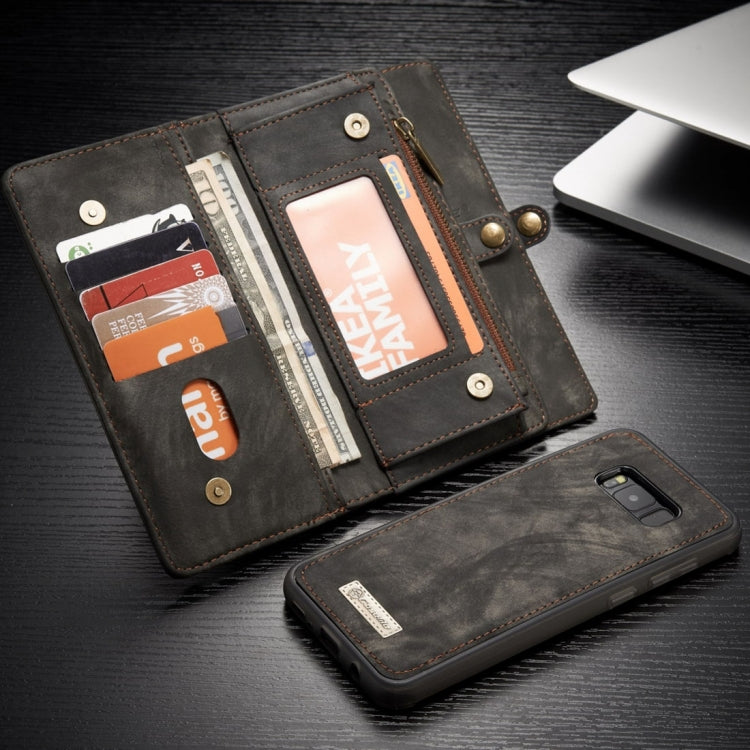 For Galaxy S8 Crazy Horse Texture Flip Detachable Back Cover Leather Case with Hook & Card Slots & Wallet & Photo Frame