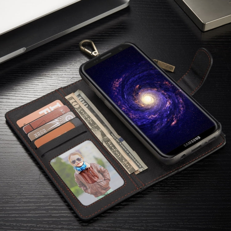 For Galaxy S8 Crazy Horse Texture Flip Detachable Back Cover Leather Case with Hook & Card Slots & Wallet & Photo Frame